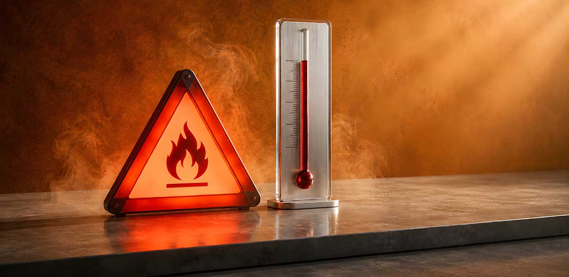Termómetro y peligro de incendios.